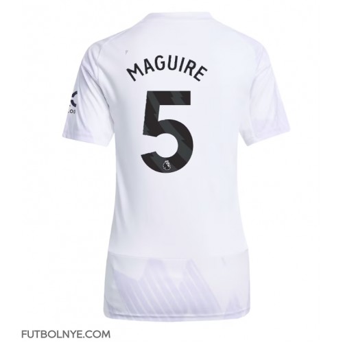Camiseta Manchester United Harry Maguire #5 Visitante Equipación para mujer 2025-26 manga corta
